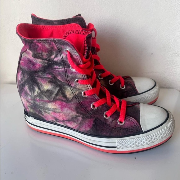 Converse High-Top Pink and Black Sneakers orthopedic heel - Picture 3 of 10